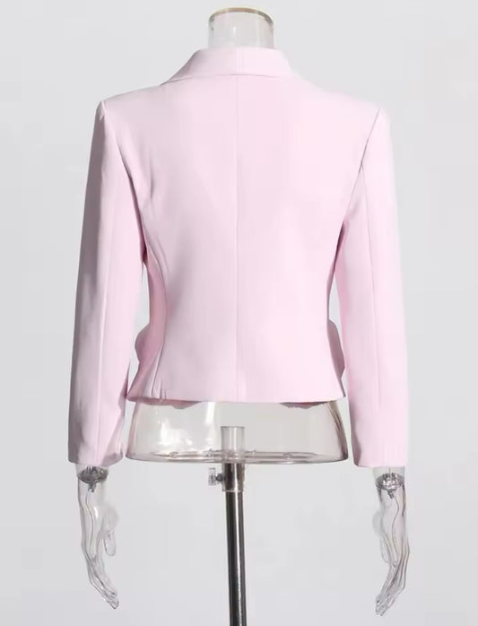 Rose Accent Crop Blazer