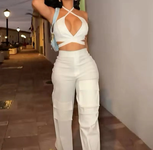 All White Two-Piece