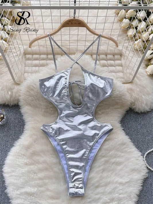 Silver Metallic Bathingsuit