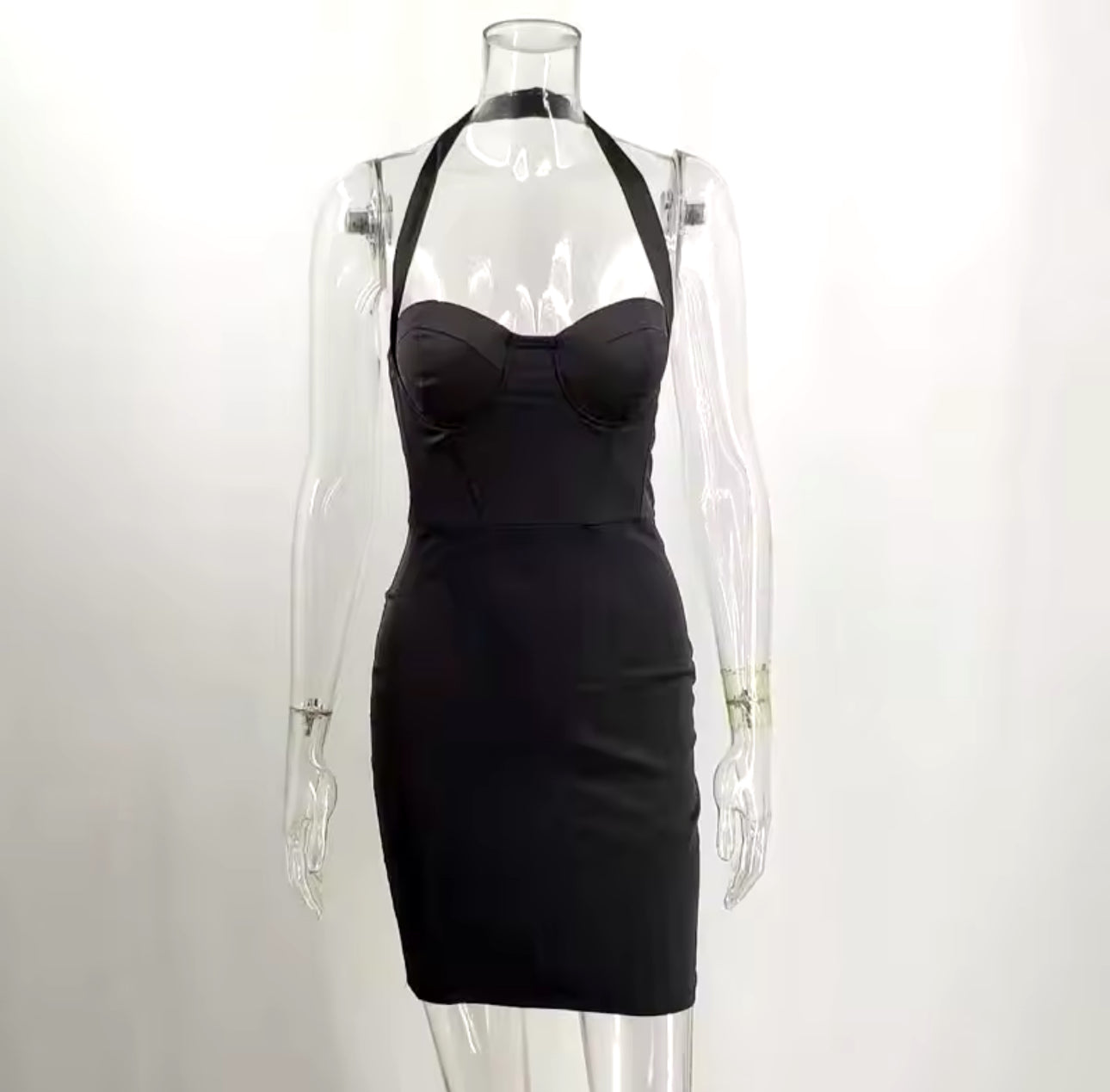 Black Sweetheart Neckline Mini