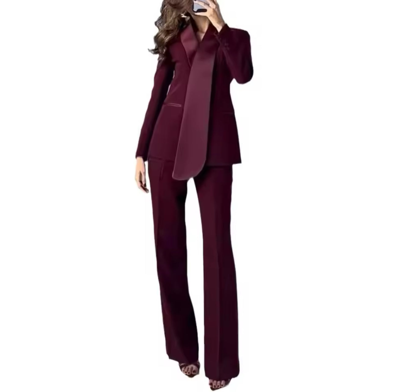 Wine Color Blazers Suit