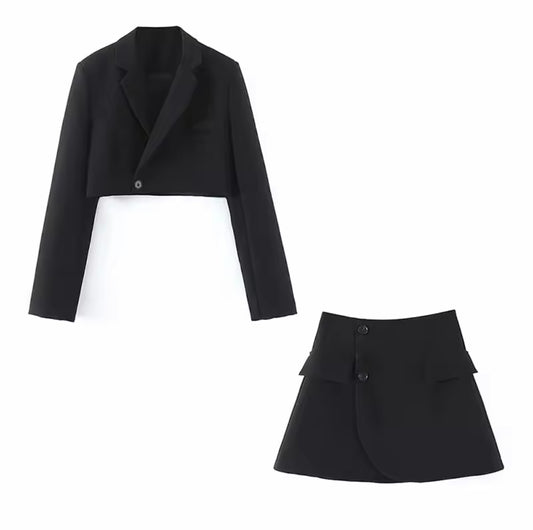 Two-Piece Blazer & Mini Skirt