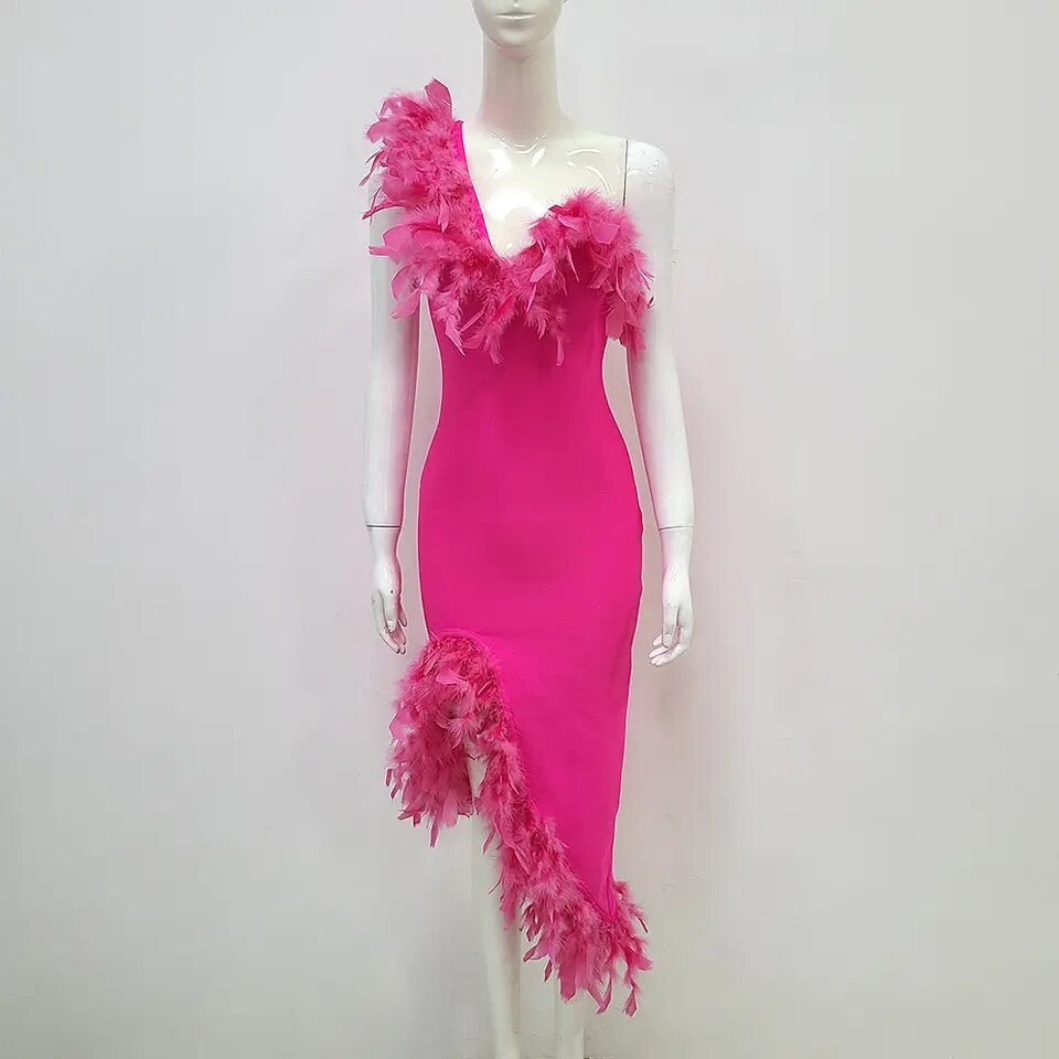 Feather Formal Dress