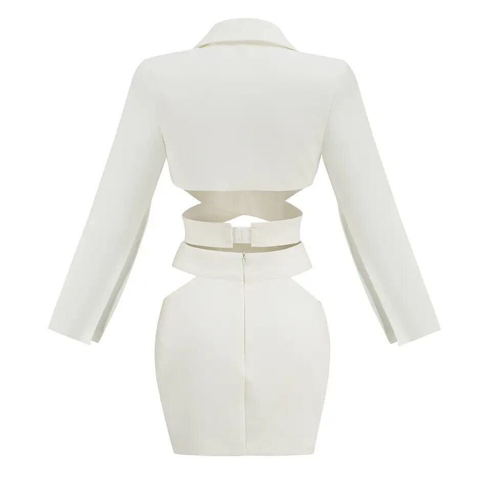 Chic White Cutout Two Piece Set