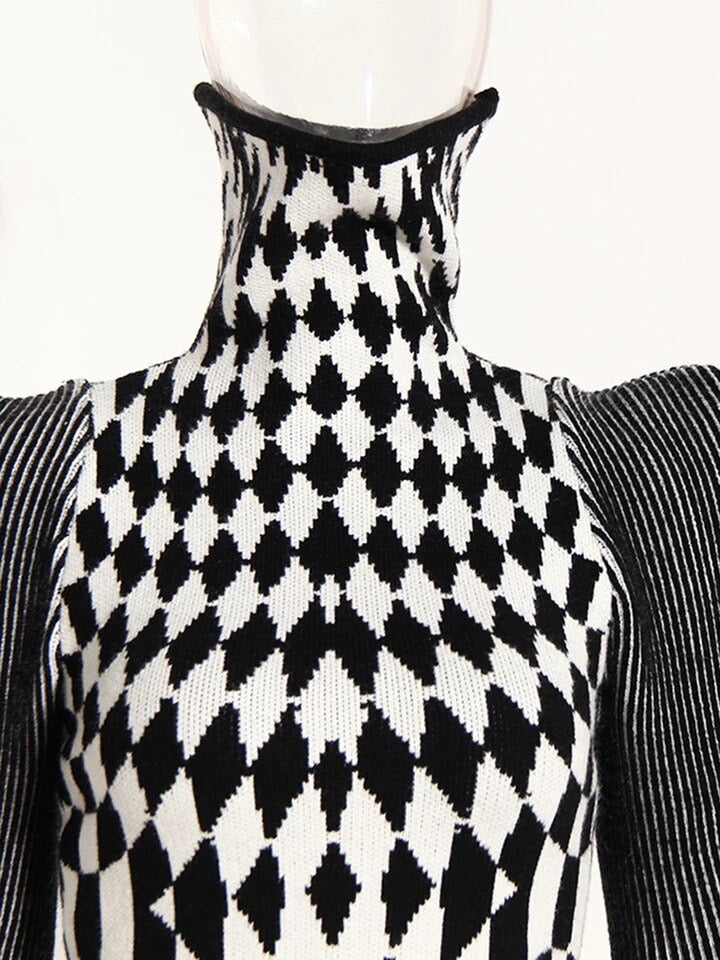 Pattern Sweater Dress